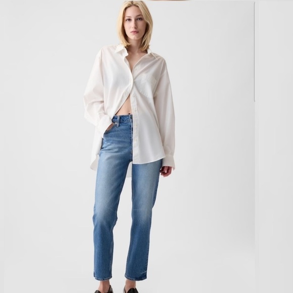 GAP CHEEKY STRAIGHT HIGH-RISE JEAN LIGHT INDIGO SIZE 32/14R - Picture 1 of 6